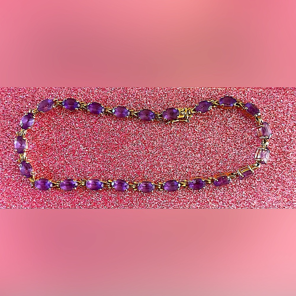 Luxurious Brazilian Amethyst and 14k Good Bracelet
